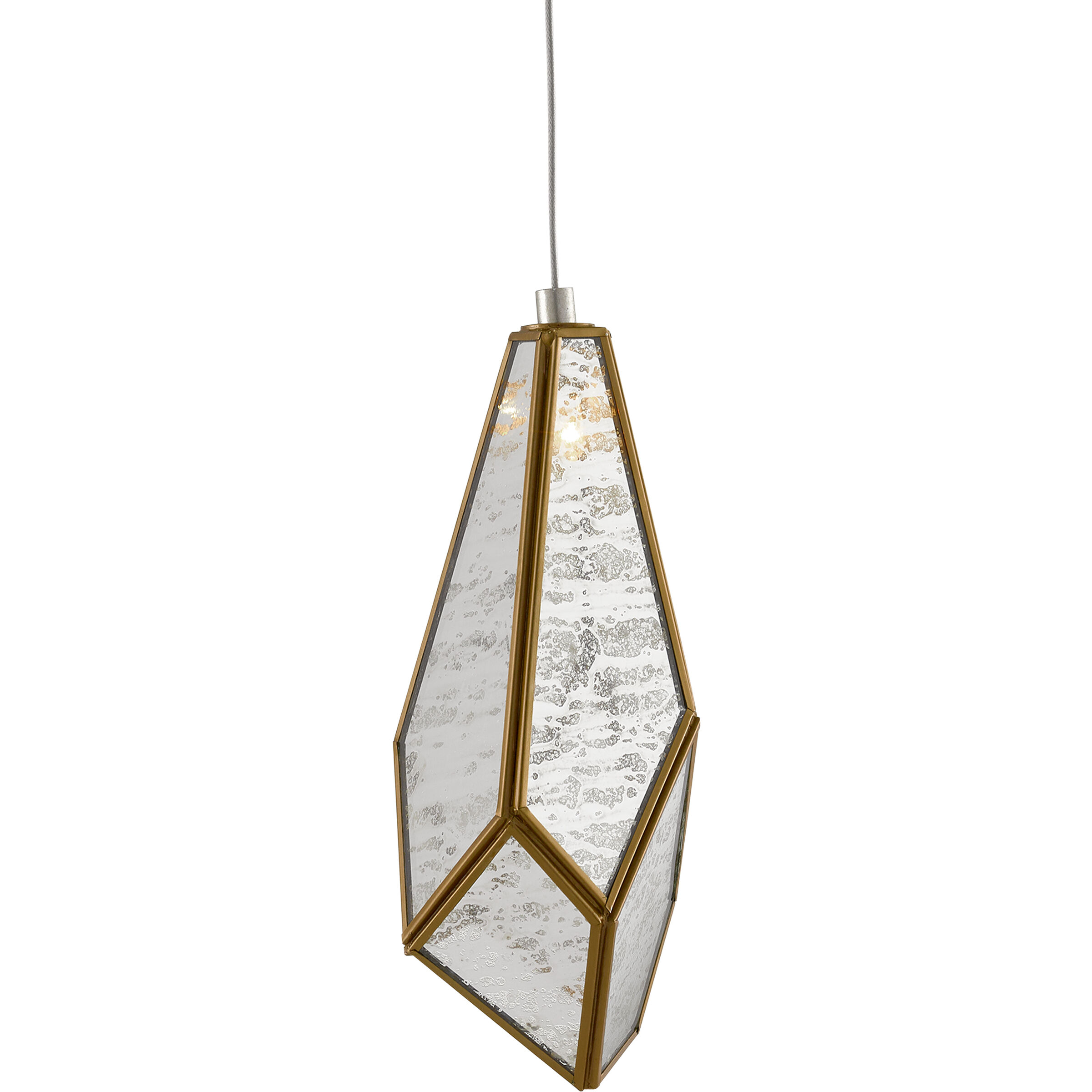 Glace 7 Light 58 inch Raj Mirror and Antique Brass with Silver Multi-Drop Pendant Ceiling Light
