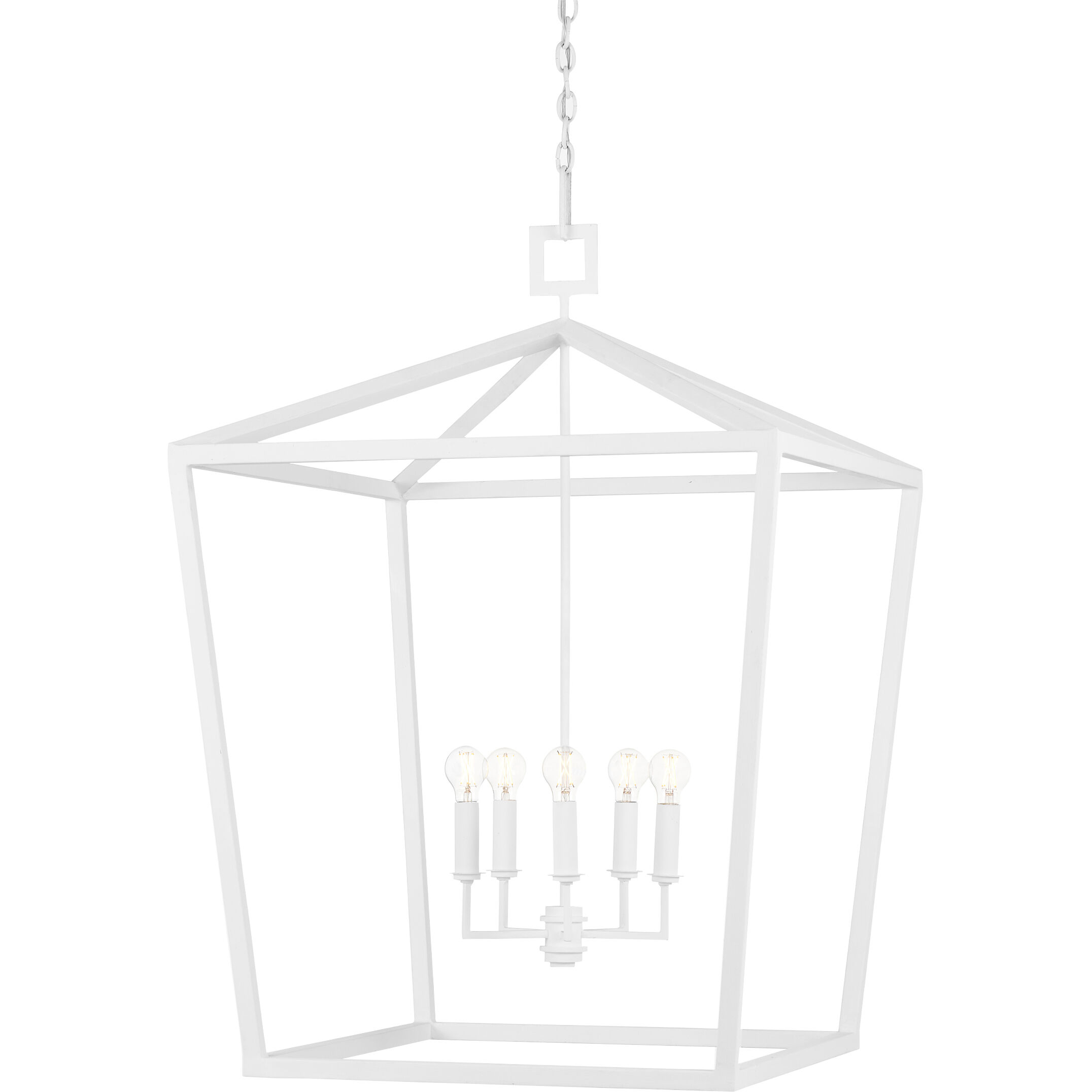 Denison 4 Light 26 inch Gesso White Chandelier Ceiling Light, Large