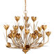 Hortensia 9 Light 32 inch Contemporary Gold Leaf/Contemporary Gold/Contemporary Silver Leaf Chandelier Ceiling Light