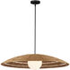 Barbary 1 Light 42 inch Natural/Black/Frosted White Outdoor Pendant, Large