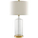 Hazel 31 inch 150 watt Clear Seeded Glass/Brass Table Lamp Portable Light