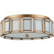 Daze LED 18.5 inch Antique Brass/White Flush Mount Ceiling Light