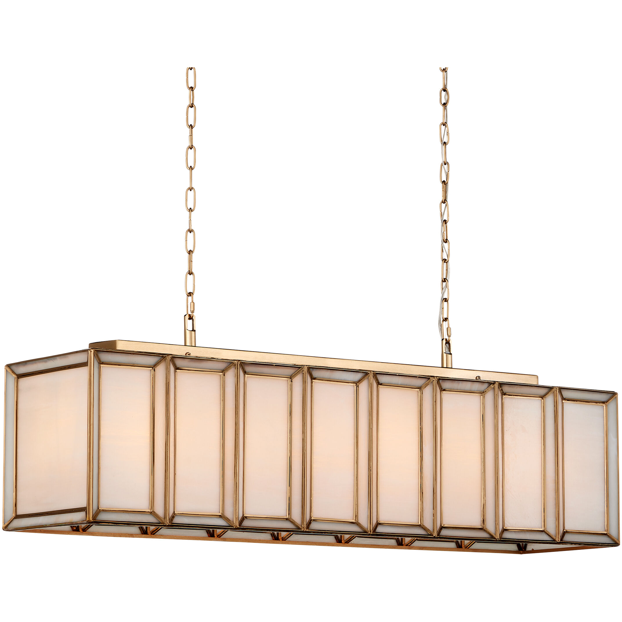 Daze 6 Light 39.5 inch White/Antique Brass Chandelier Ceiling Light