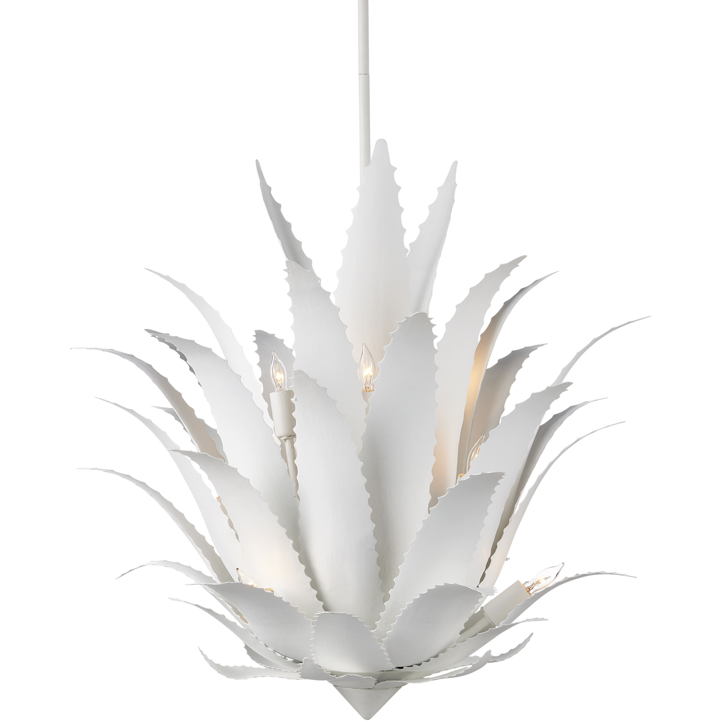 Agave 9 Light 26.75 inch Gesso White Chandelier Ceiling Light, Marjorie Skouras Collection