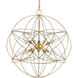 Zenda 10 Light 34 inch Contemporary Gold Leaf/Contemporary Silver Leaf Chandelier Ceiling Light