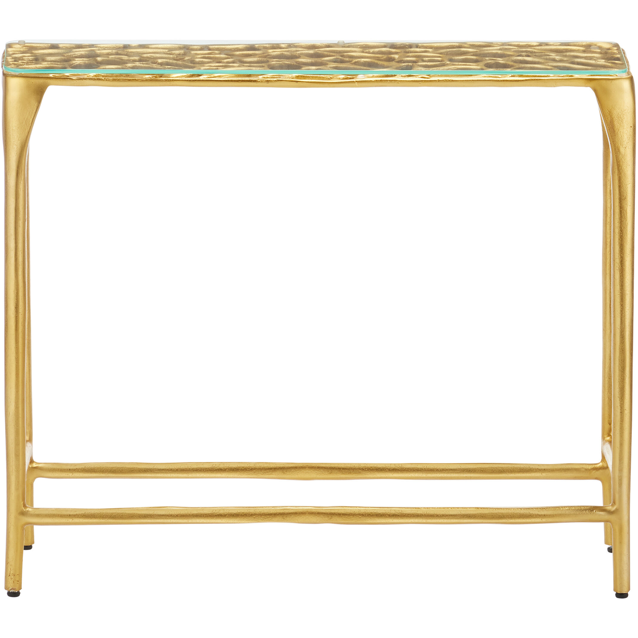 Honeycomb 36 X 11.75 inch Gold/Clear Console Table