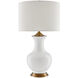 Lilou 31.5 inch 150 watt White/Antique Brass Table Lamp Portable Light