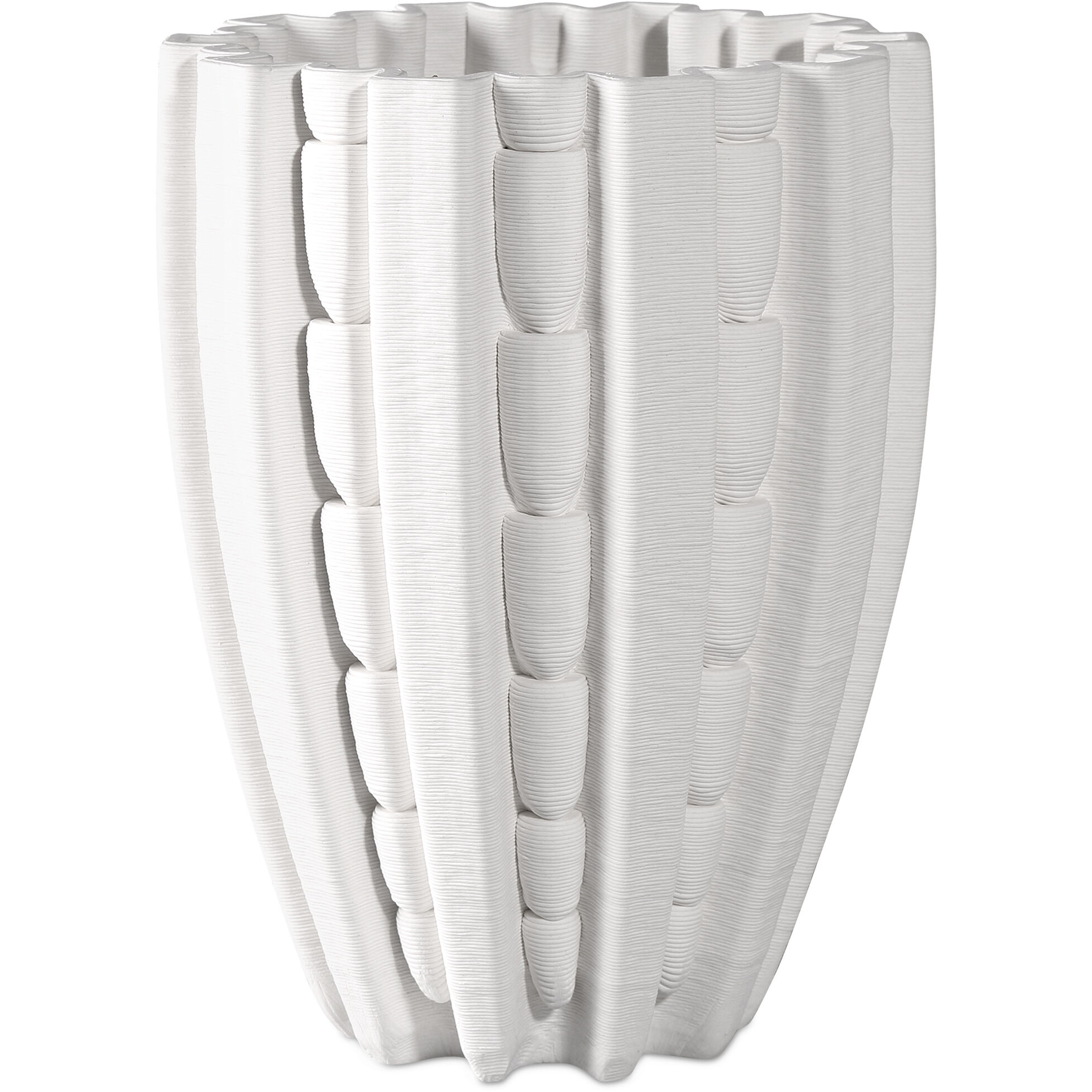 Fluted 10.5 X 7.75 inch Vase, Medium