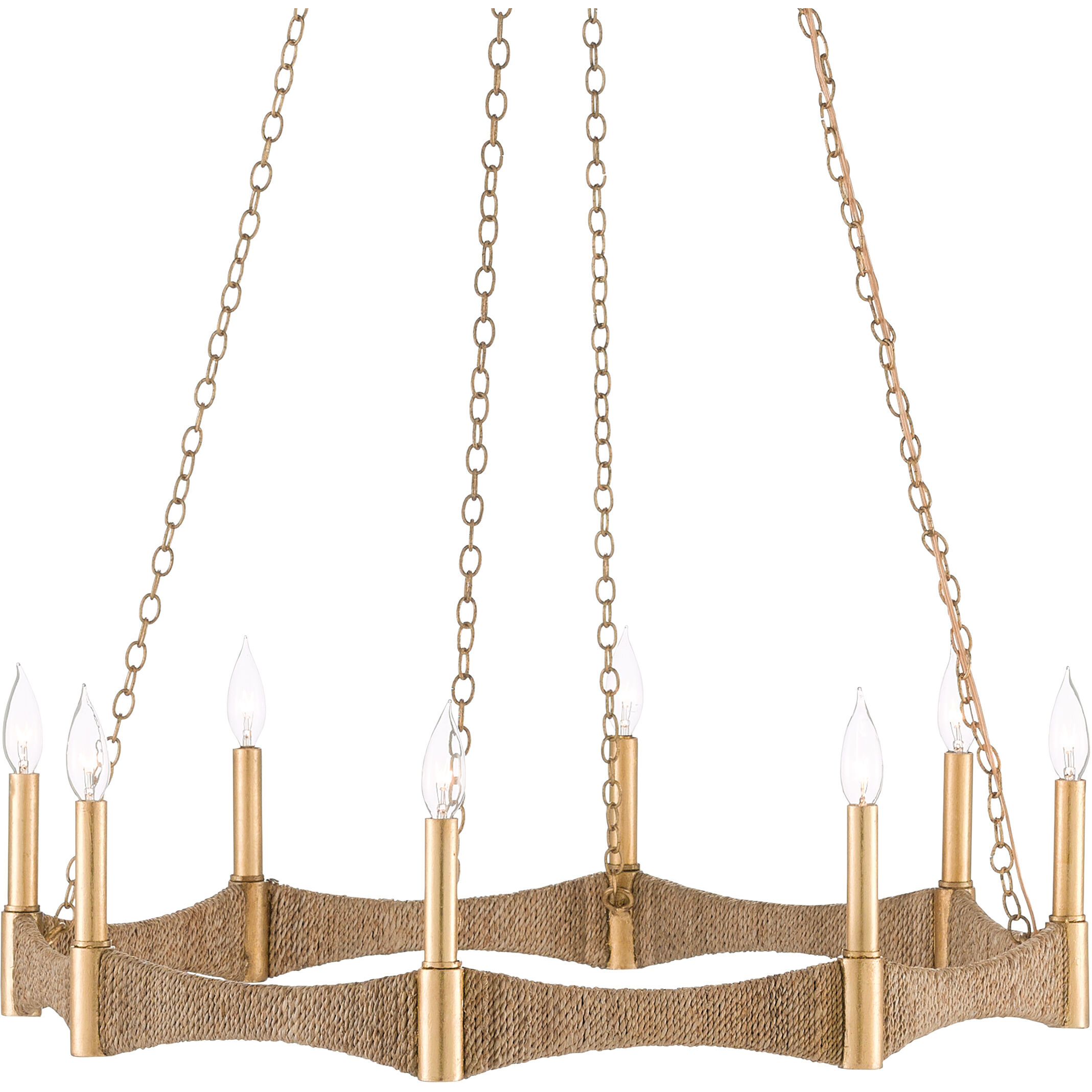 Mallorca 8 Light 32 inch Natural/Dark Contemporary Gold Leaf Chandelier Ceiling Light