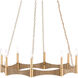 Mallorca 8 Light 32 inch Natural/Dark Contemporary Gold Leaf Chandelier Ceiling Light