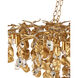 Lucullan 14 Light 43.5 inch Contemporary Gold Leaf/Contemporary Gold/Natural Chandelier Ceiling Light