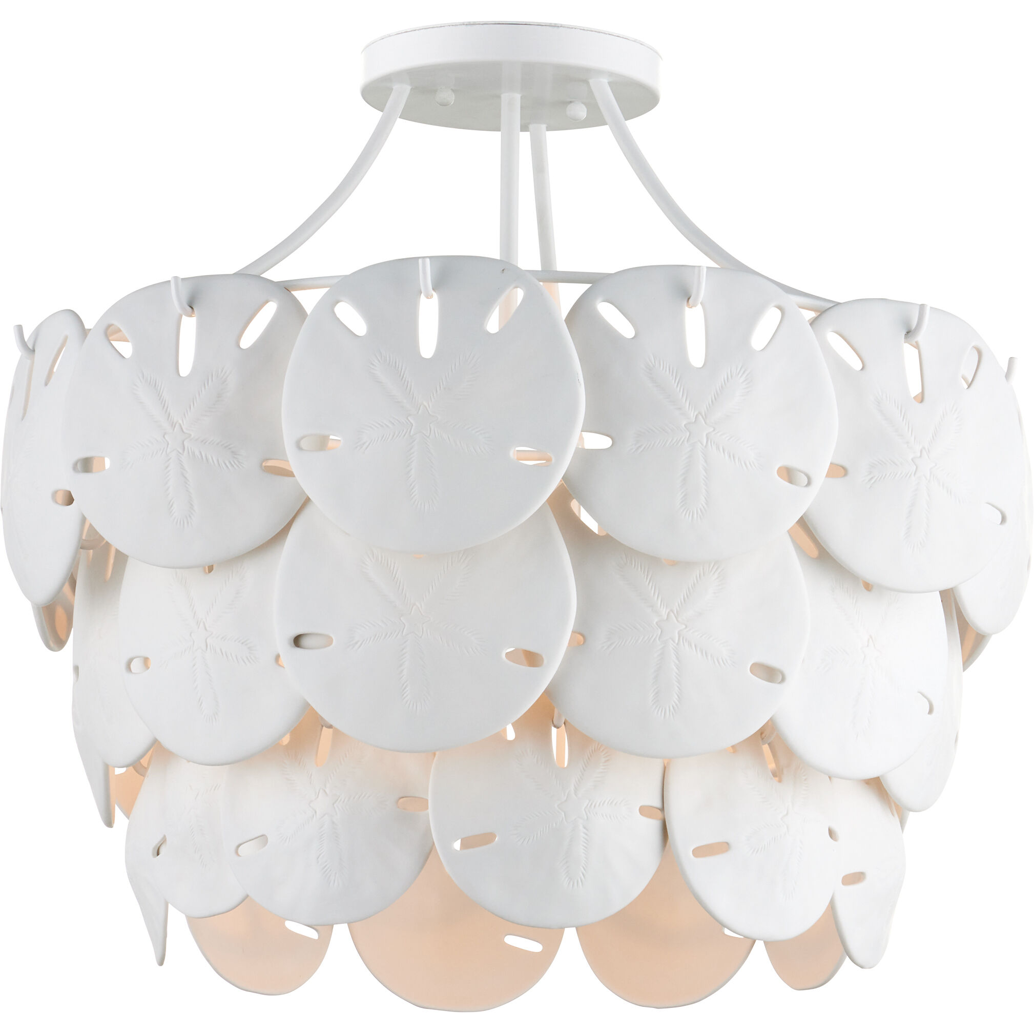 Tulum 3 Light 20 inch Sugar White/White Chandelier Ceiling Light, Marjorie Skouras Collection