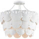 Tulum 3 Light 20 inch Sugar White/White Chandelier Ceiling Light, Marjorie Skouras Collection
