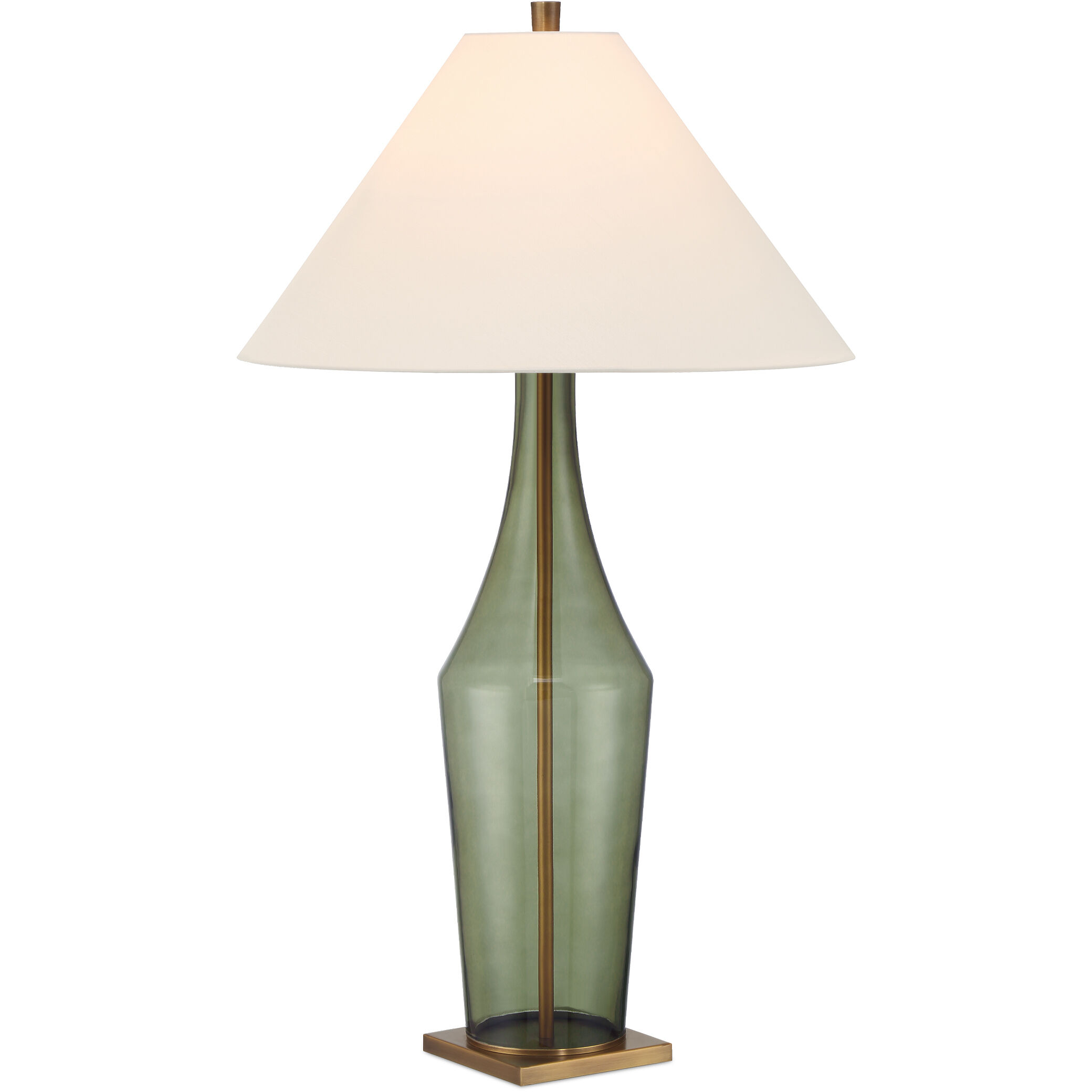 Olive Green 34 inch 150.00 watt Green/Antique Brass Table Lamp Portable Light