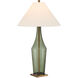 Olive Green 34 inch 150.00 watt Green/Antique Brass Table Lamp Portable Light