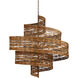 Saisei 5 Light 45 inch Khaki/Natural Rattan Chandelier Ceiling Light