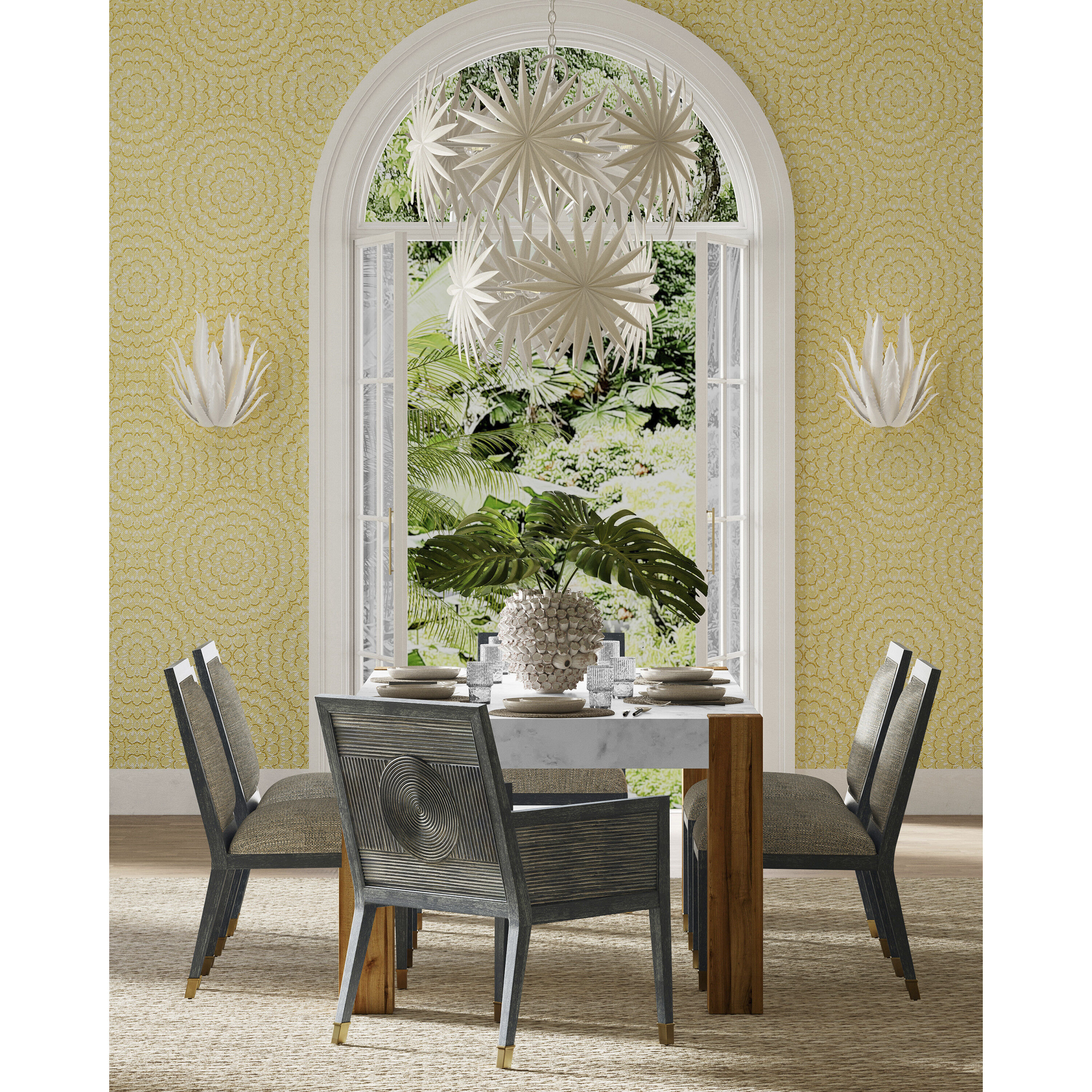 Santos Vintage Navy/Performance Barrett Dusk/Satin Brass Side Chair