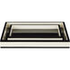 Ivory Lacquer Ivory/Black Trays, Set of 2