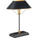 Daphne 16.5 inch 60 watt Black/Antique Gold Table Lamp Portable Light
