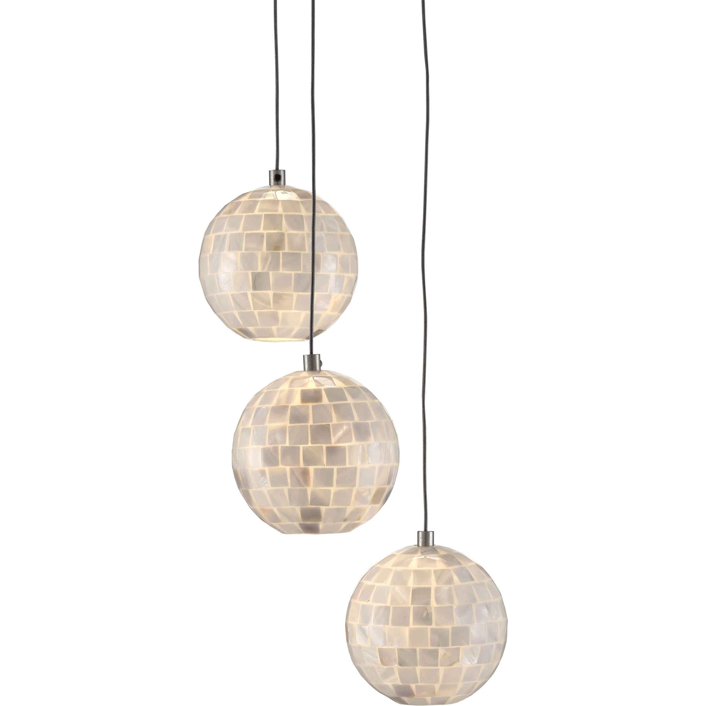 Finhorn 3 Light 10.5 inch Painted Silver/Pearl Multi-Drop Pendant Ceiling Light