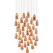 Rame 36 Light 35 inch Copper/Silver/Painted Silver Multi-Drop Pendant Ceiling Light