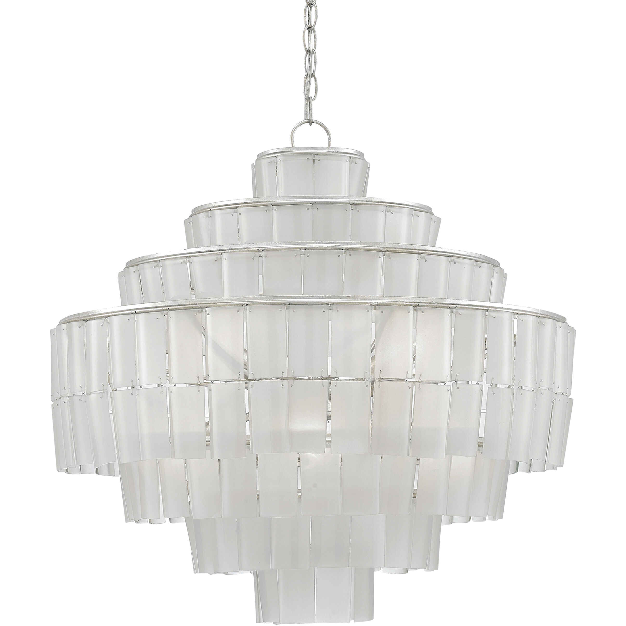 Sommelier 8 Light 27 inch Contemporary Silver Leaf/Opaque White Chandelier Ceiling Light