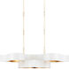 Grand Lotus 6 Light 50.5 inch Sugar White/Contemporary Gold Leaf Chandelier Ceiling Light