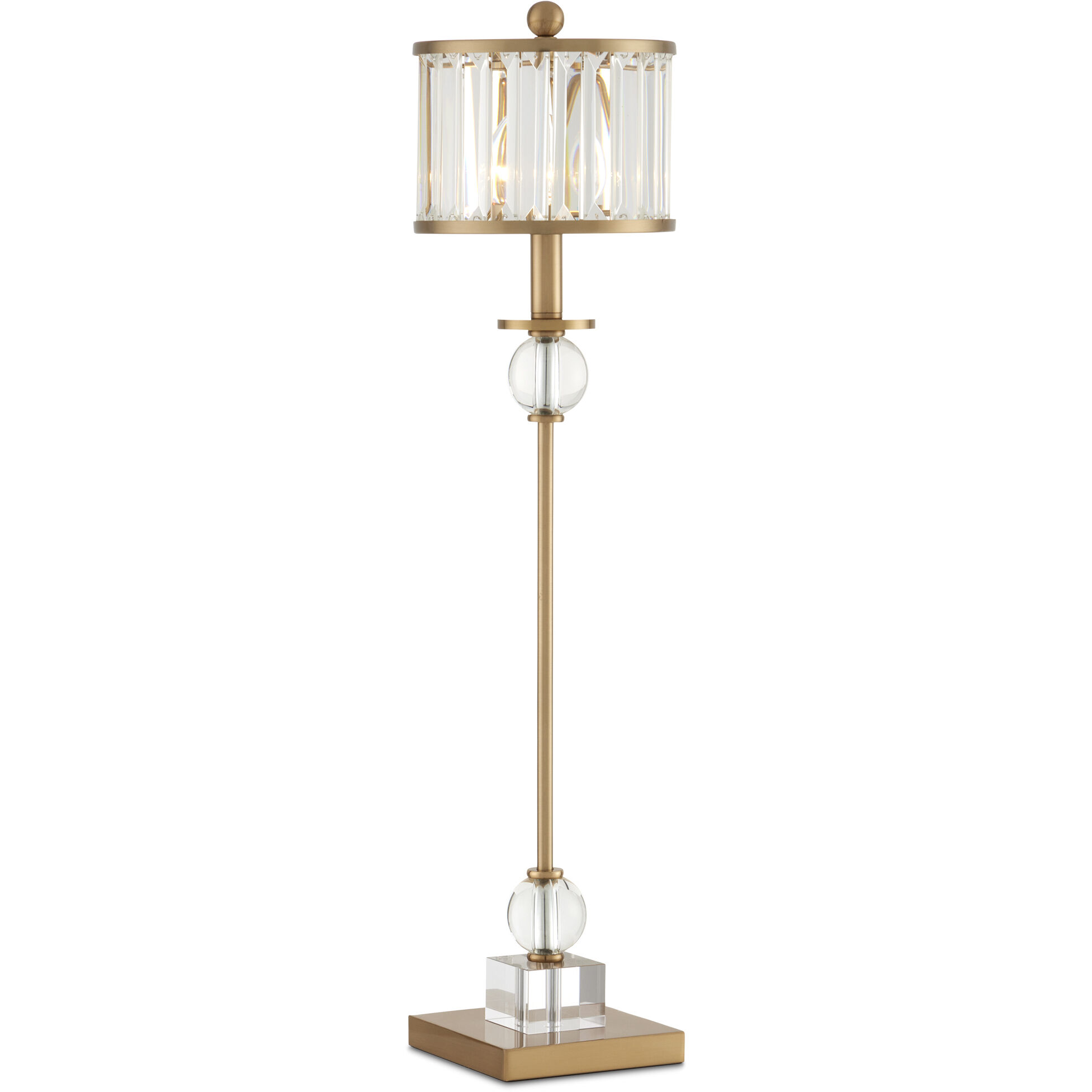 Parfait 33 inch 75 watt Clear/Antique Brass Table Lamp Portable Light