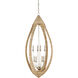 Menorca 8 Light 25 inch Contemporary Silver Leaf/Smokewood/Natural Rope Chandelier Ceiling Light, Large
