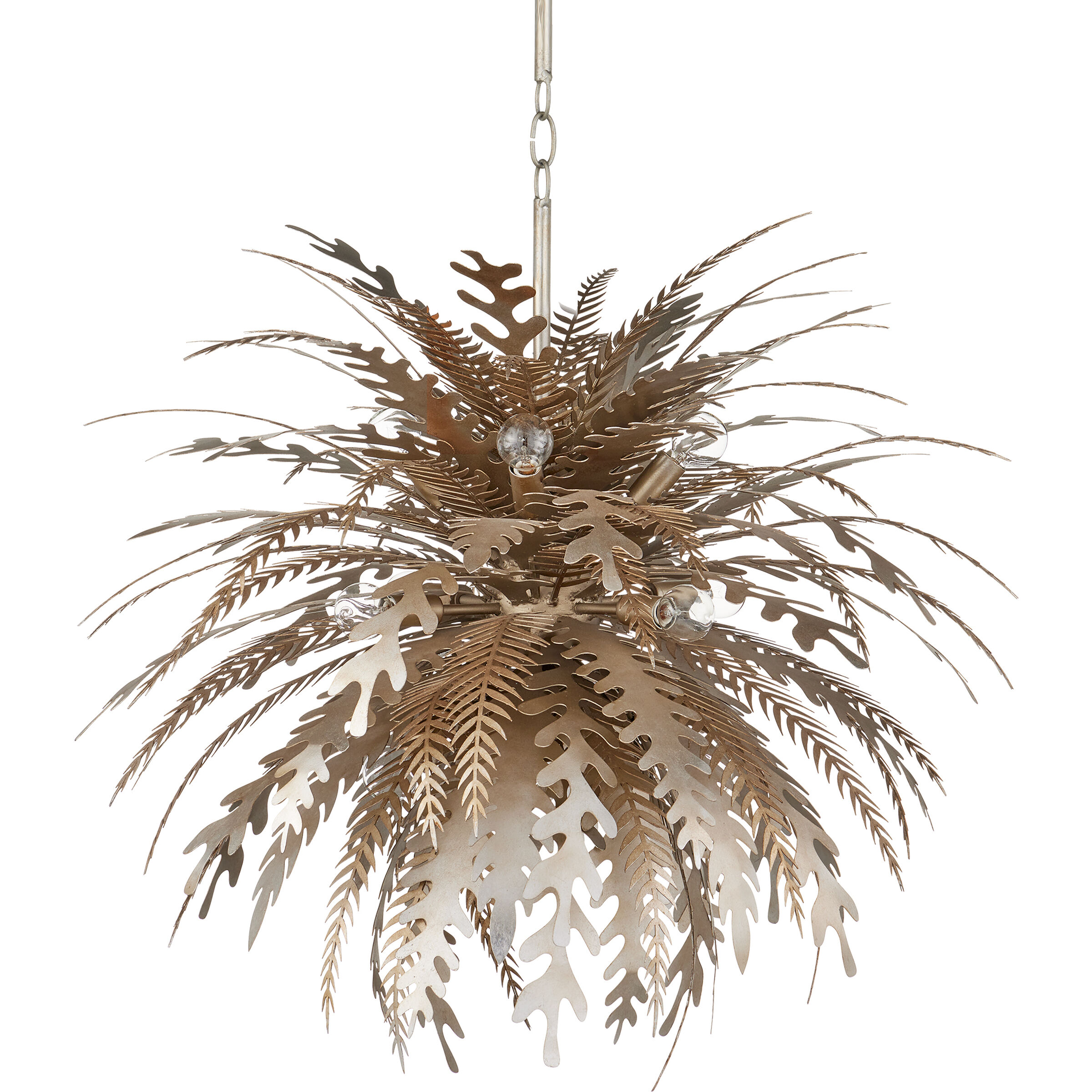 Abyssinia 12 Light 34 inch Contemporary Silver Leaf/Dark Silver Leaf Chandelier Ceiling Light