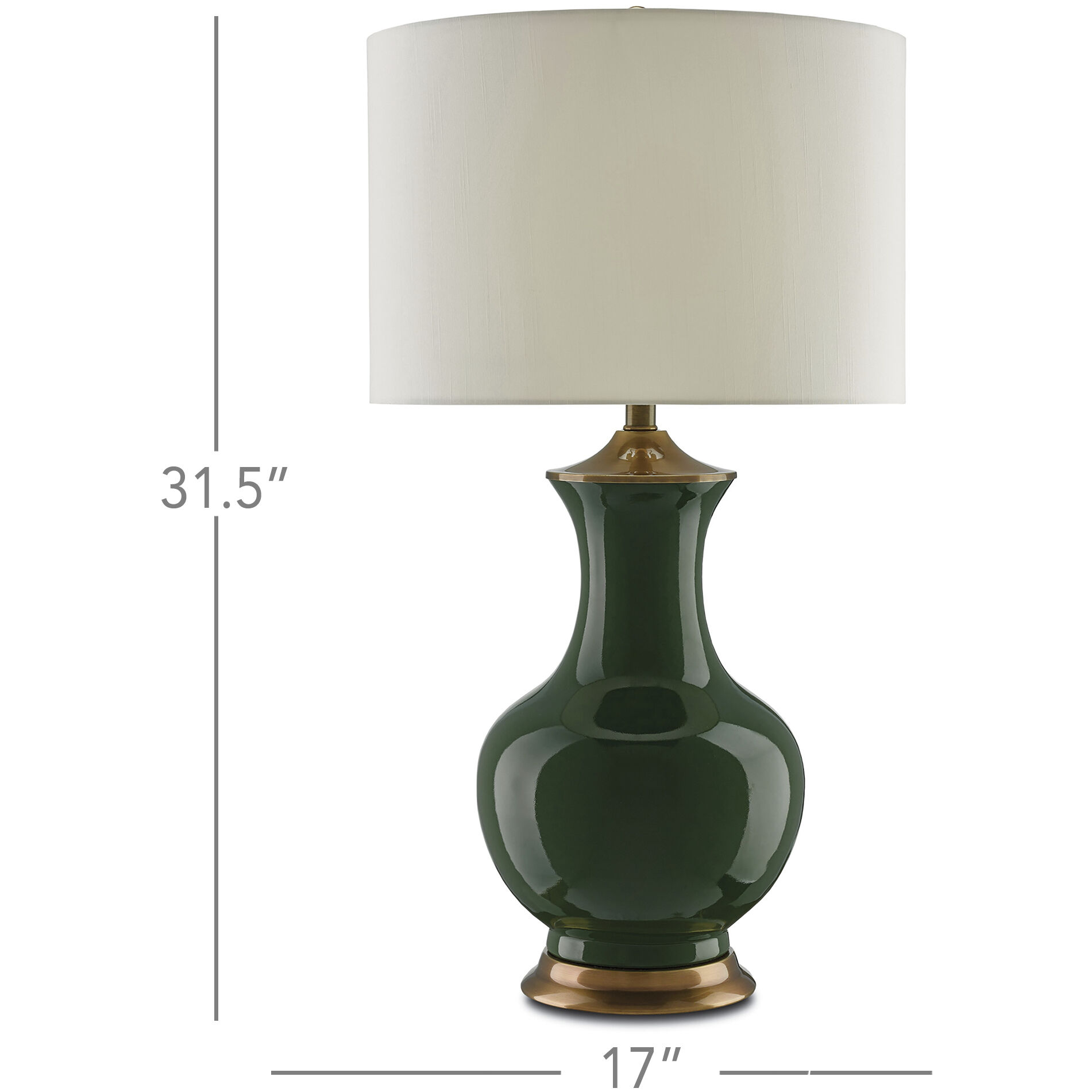 Lilou 31.5 inch 150 watt Green/Antique Brass Table Lamp Portable Light