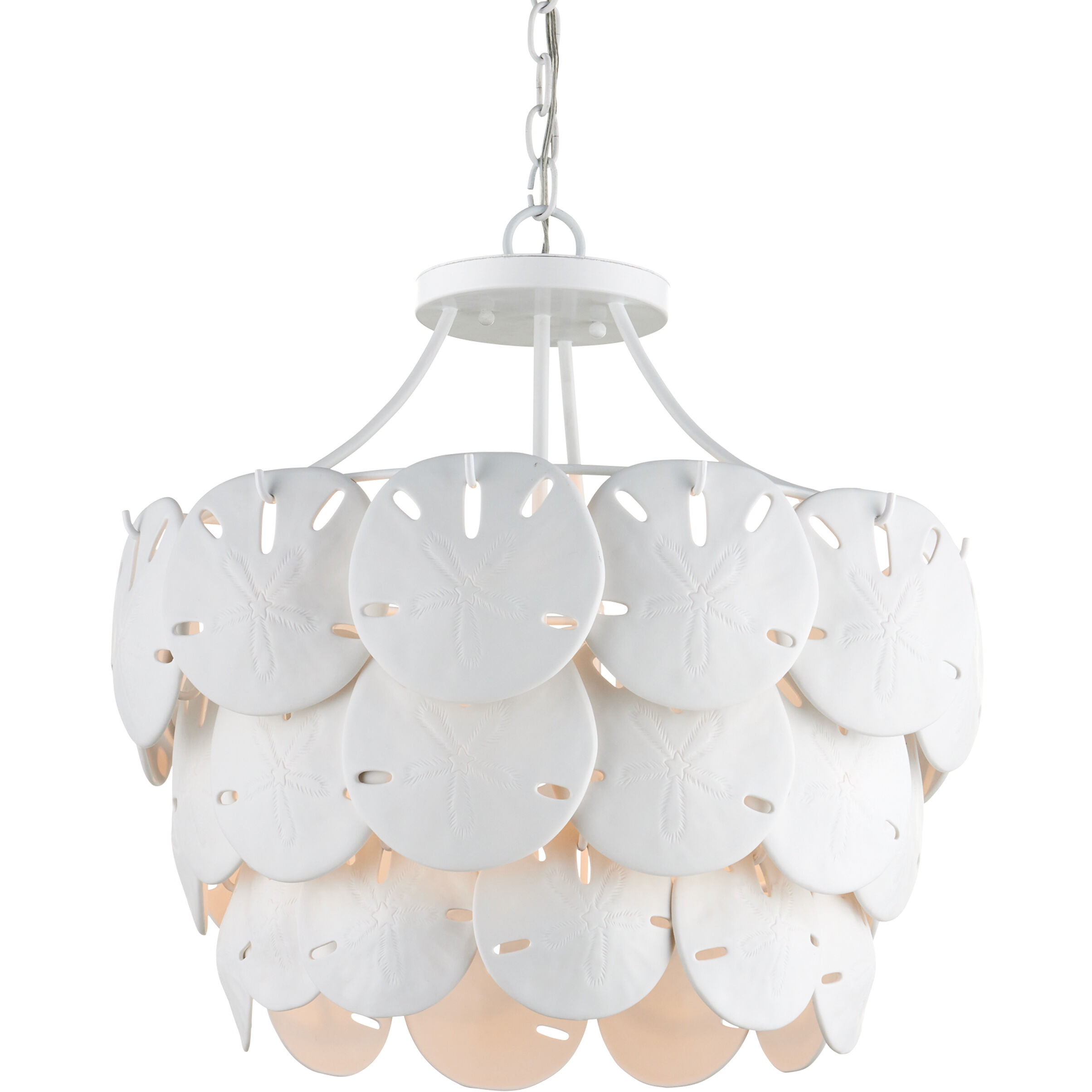 Tulum 3 Light 20 inch Sugar White/White Chandelier Ceiling Light, Marjorie Skouras Collection