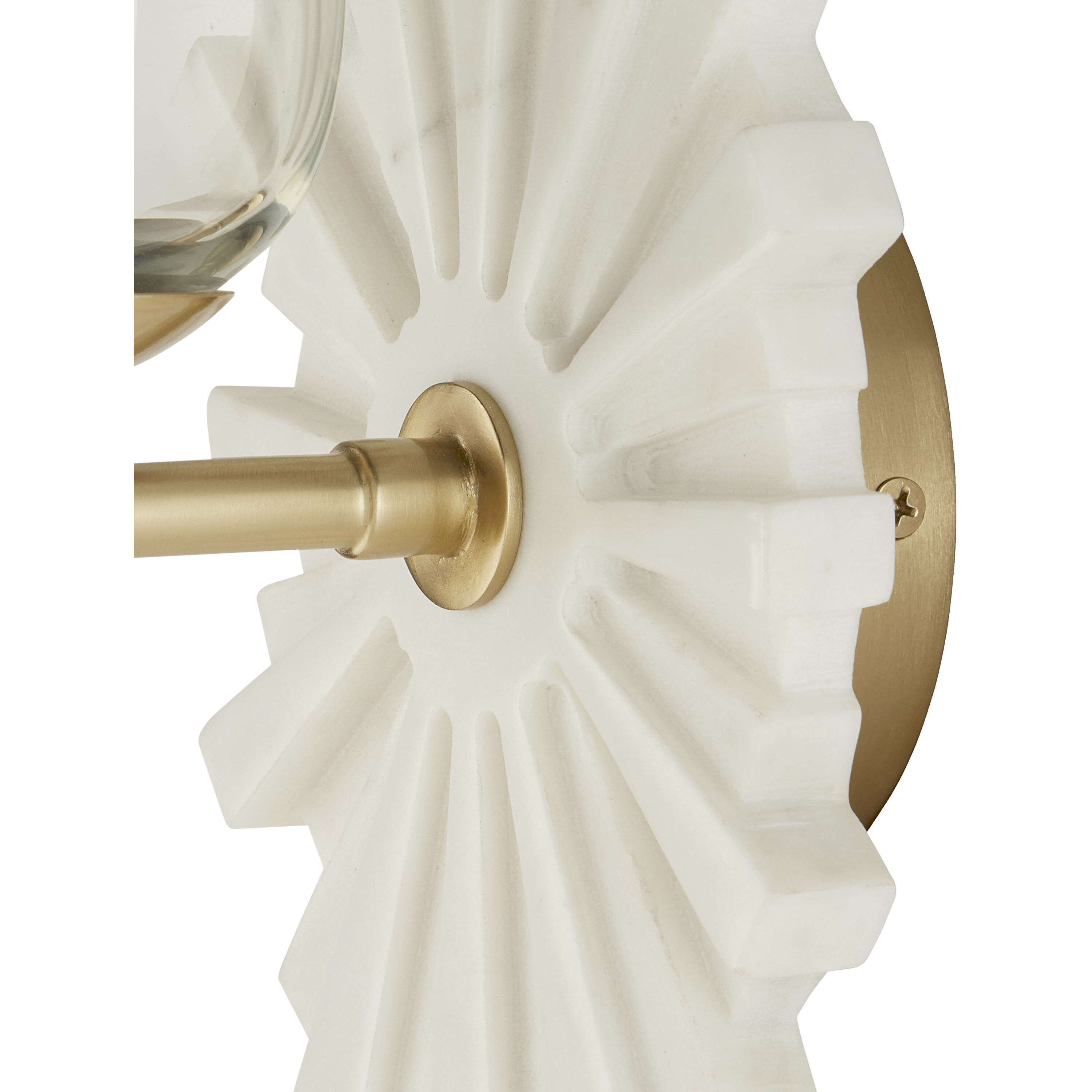 Benthos 1 Light 6 inch White and Brass and Clear Bath Sconce Wall Light