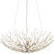 Shinju 4 Light 28.5 inch Natural/Contemporary Silver Leaf Bowl Chandelier Ceiling Light