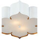 Grand Lotus 2 Light 19 inch Sugar White/Contemporary Gold Flush Mount Ceiling Light