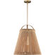 Parnell 1 Light 24 inch Natural/Frosted White/Beige Pendant Ceiling Light, Medium