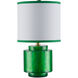 Beryl 17.5 inch 100 watt Green Swirl Table Lamp Portable Light