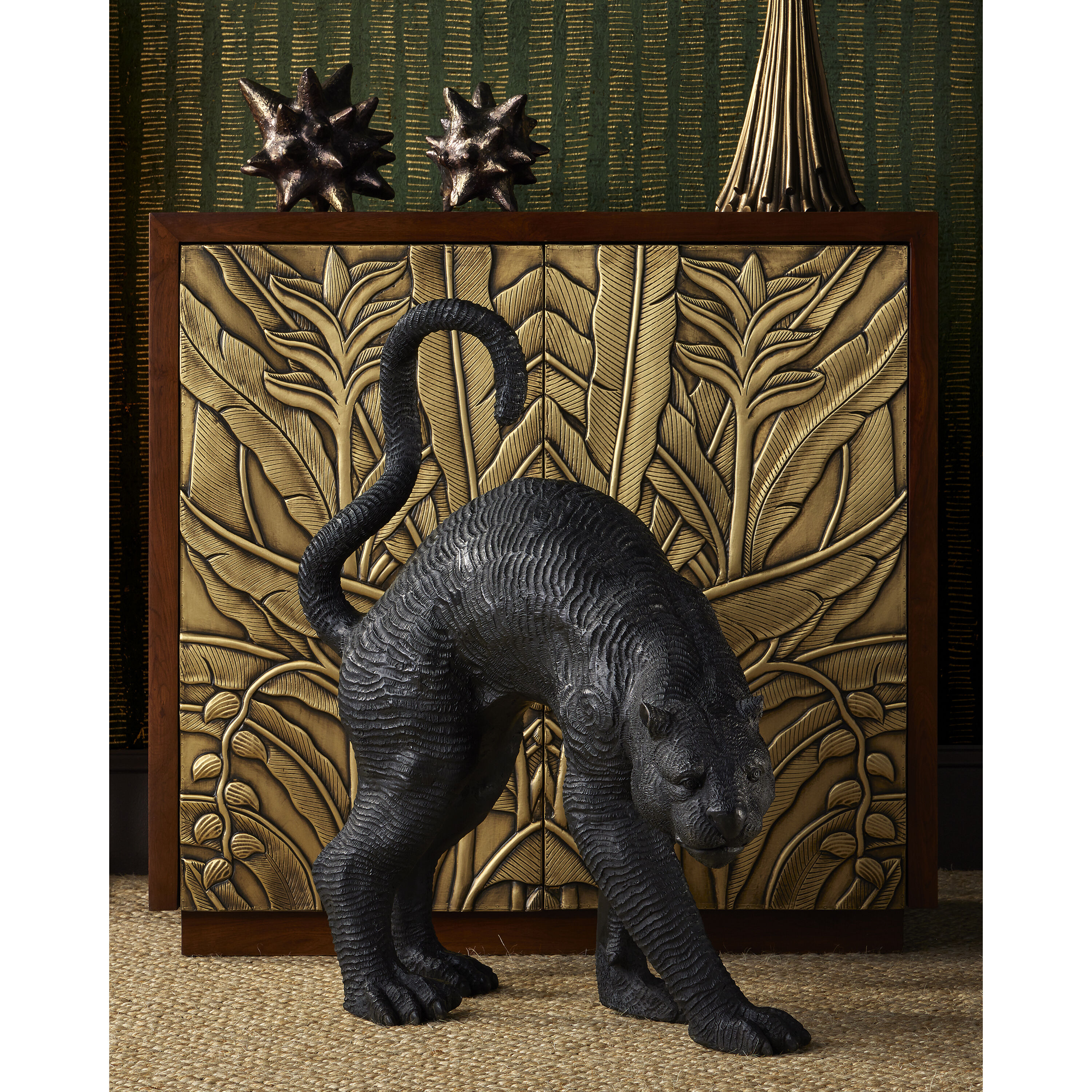 Standing Black Panther 34 X 27.5 inch Sculpture