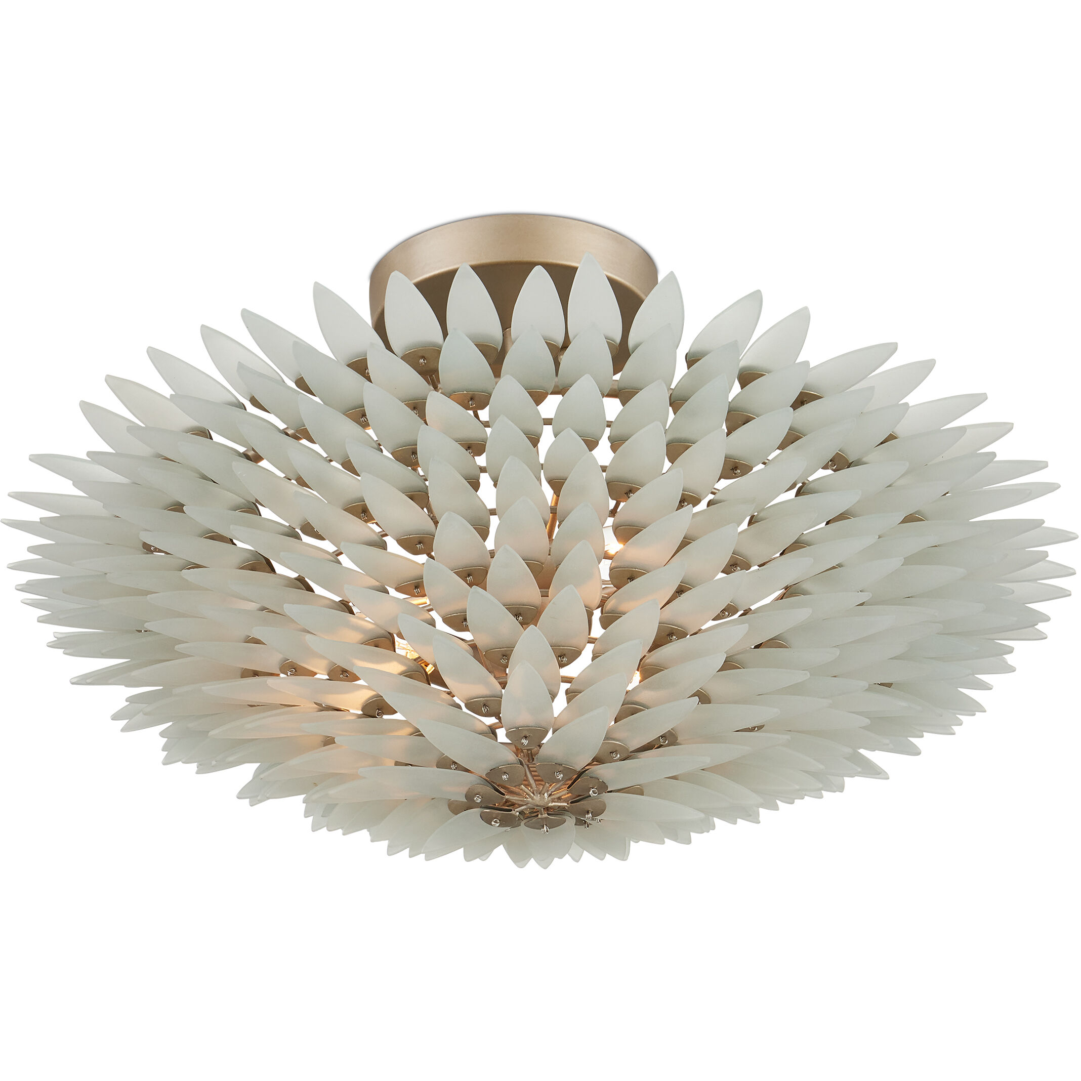 Dahlia 3 Light 22 inch Frosted/Contemporary Silver Semi-Flush Mount Ceiling Light