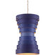 Graduation 6 Light 20 inch Blue/Contemporary Gold Leaf/New Gold Leaf Chandelier Ceiling Light, Small, Hiroshi Koshitaka Collection