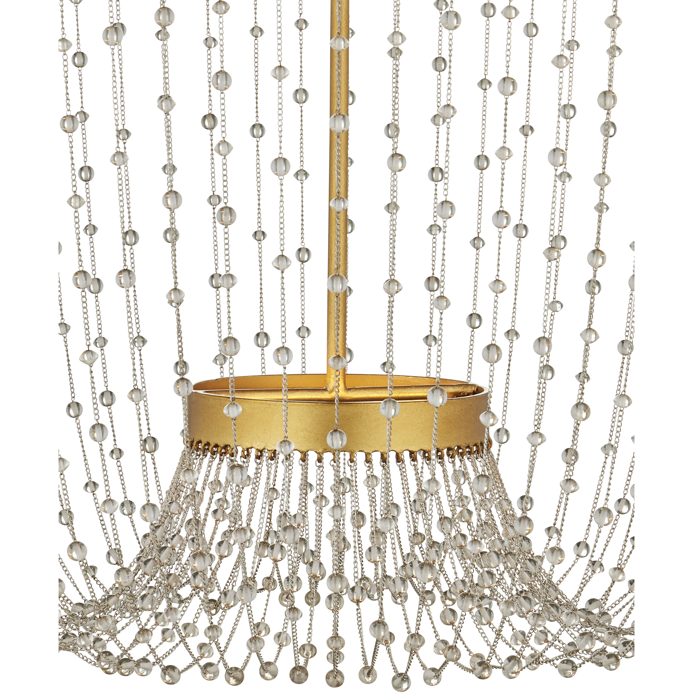 Mademoiselle LED 27.25 inch Contemporary Gold Leaf/Contemporary Gold/Clear Chandelier Ceiling Light