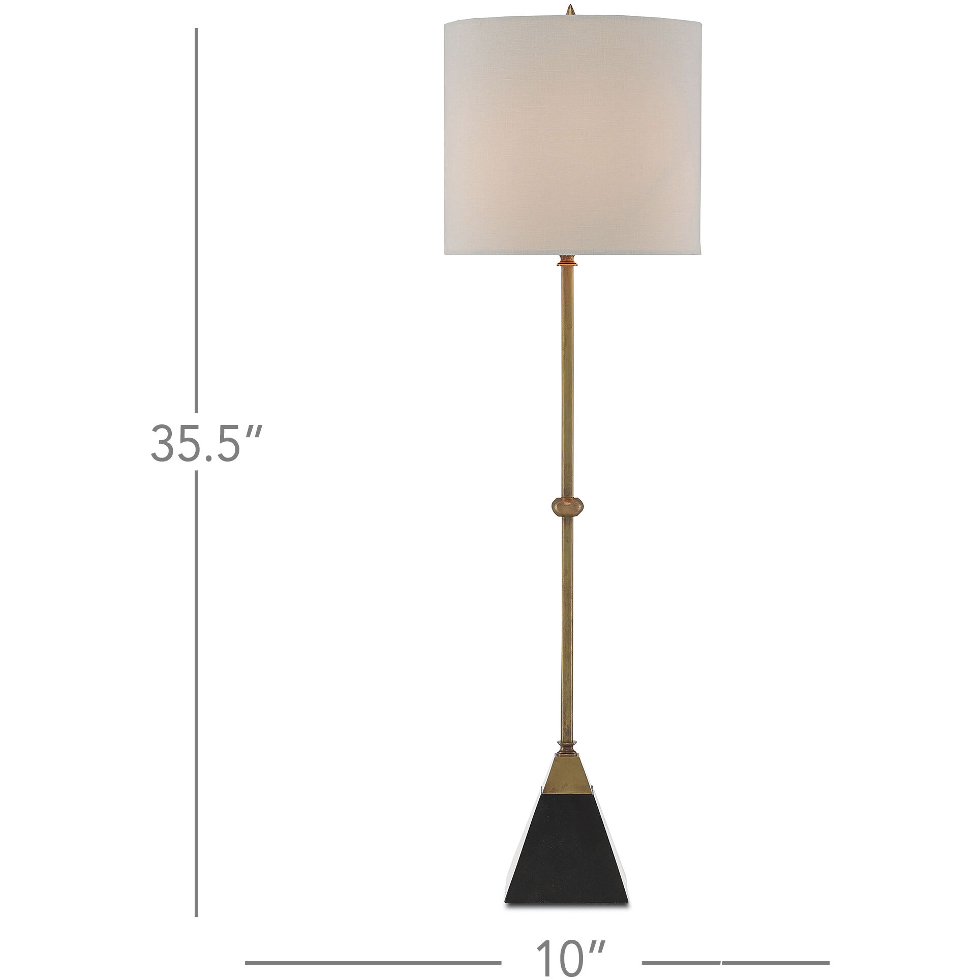 Recluse 35.5 inch 60 watt Vintage Brass/Black Table Lamp Portable Light