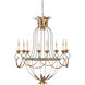 Elegance 8 Light 29 inch Etruscan/Gold Leaf Chandelier Ceiling Light