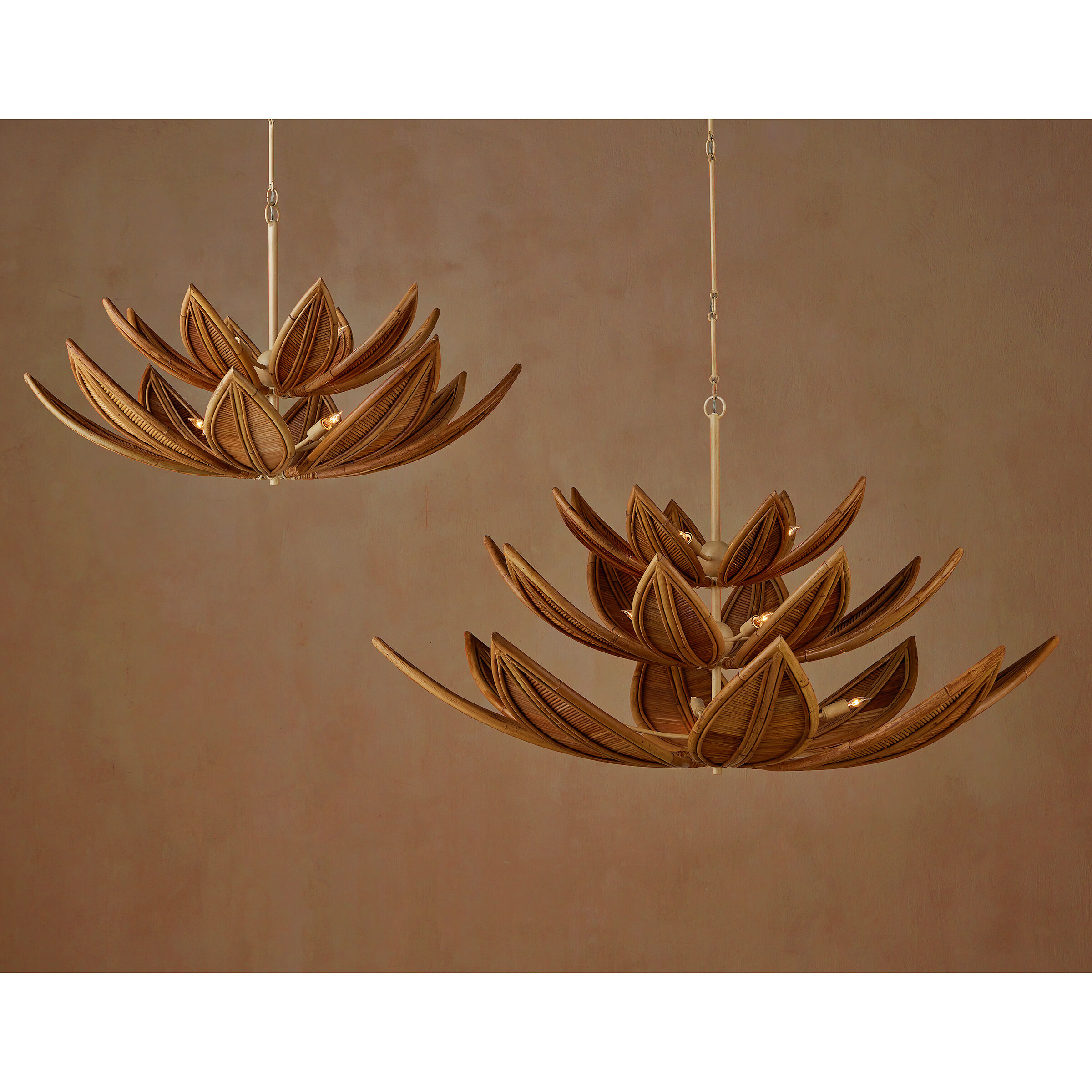 Cubana 12 Light 56.25 inch Natural/Coco Cream Three-Tier Chandelier Ceiling Light