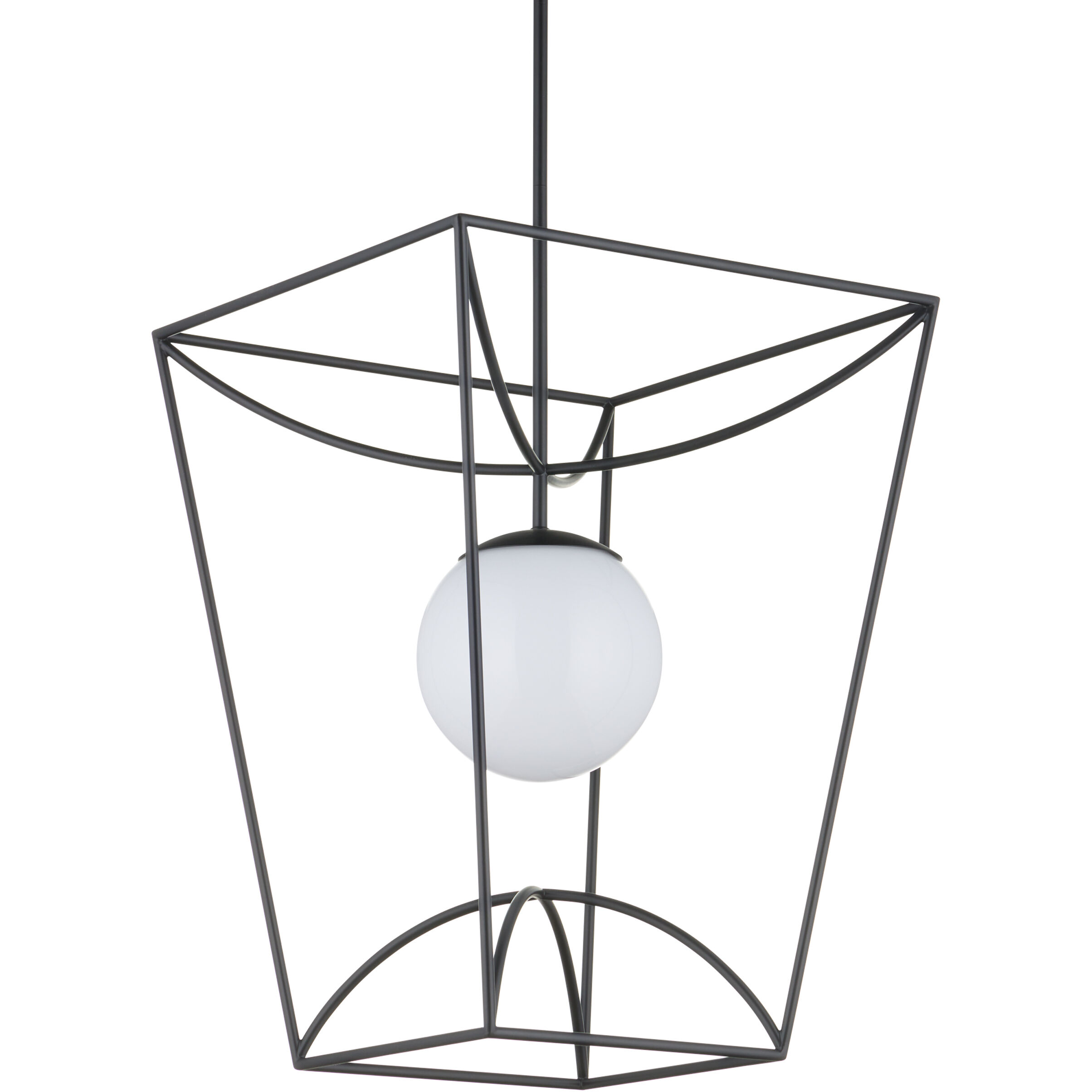 Rochefort 1 Light 18 inch Black/White Indoor/Outdoor Lantern Pendant Ceiling Light, Medium