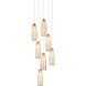 Parish 7 Light 13 inch White/Antique Brass/Silver Multi-Drop Pendant Ceiling Light