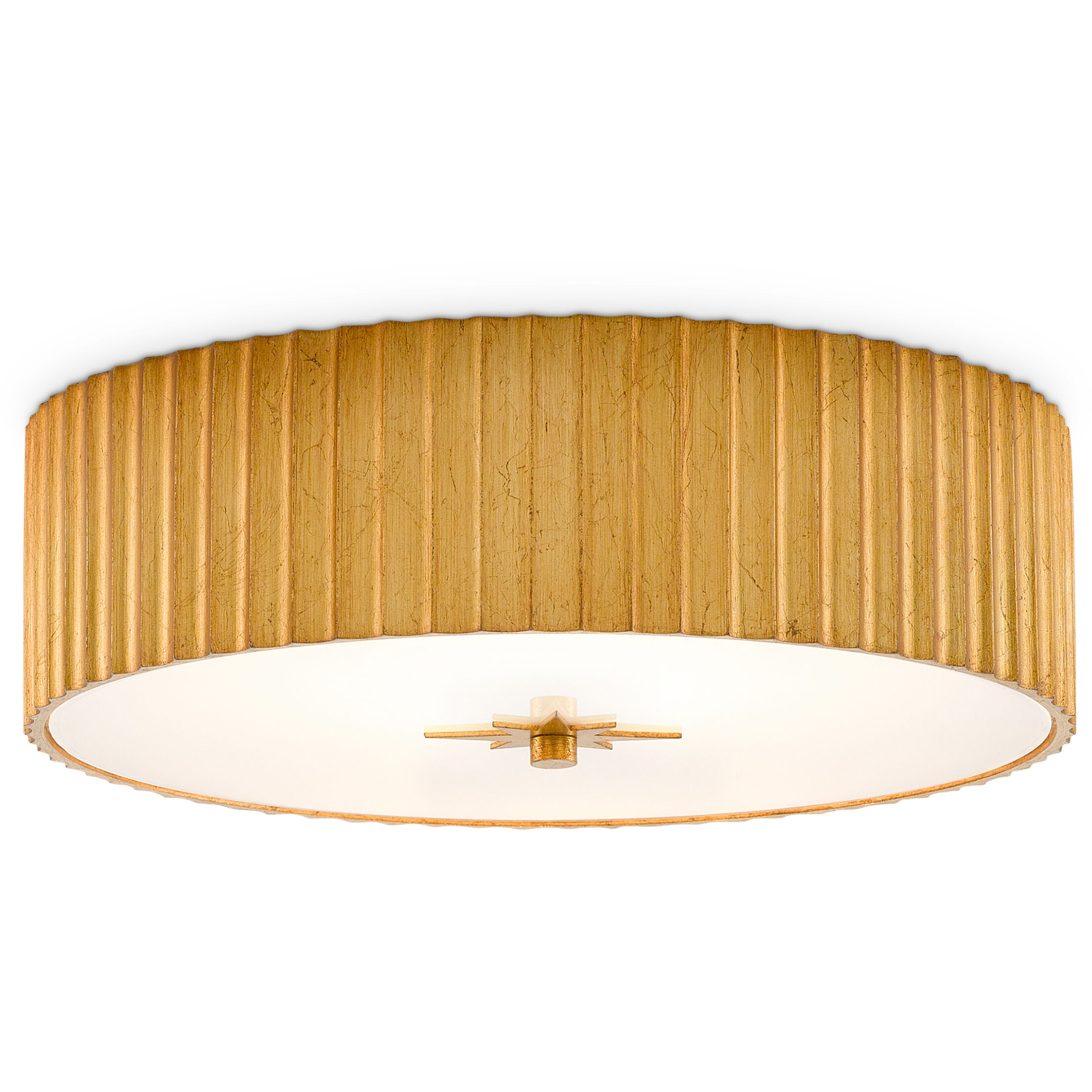 Caravel 1 Light 14 inch Gold Leaf/Frosted Glass Flush Mount Ceiling Light