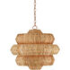Antibes 3 Light 22.5 inch Khaki/Natural Rattan Chandelier Ceiling Light, Small
