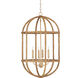 Charrette 4 Light 21.25 inch Natural/Saddle Tan Lantern Chandelier Ceiling Light