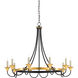 Hanlon 10 Light 36.75 inch Washed Black/Contemporary Gold Leaf Chandelier Ceiling Light